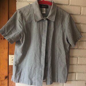 Sag Harbor S Linen/Cotton Blouse-Grey